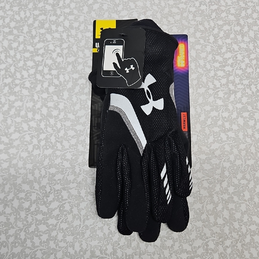 new unisex under armour ua extreme cold gear infrared gloves 1249429 black/gray